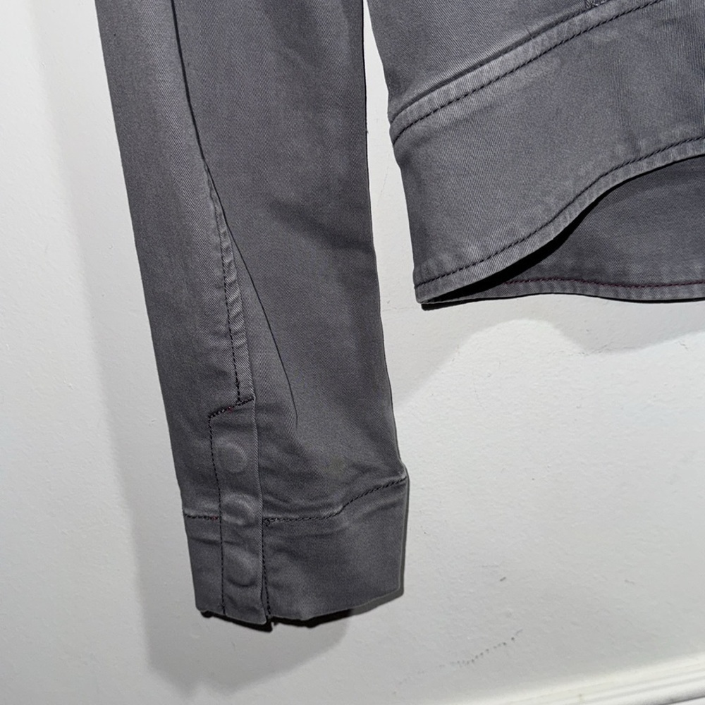 White House black market jacket Stylish Gray military 00 petite button down - Picture 4 of 4
